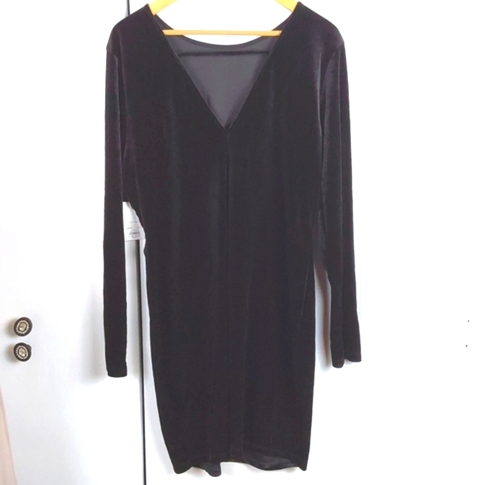 Cara Santana X Nine West|Black Velvet Whimsigoth Neutral Midi Dress Sexy Sz.XL